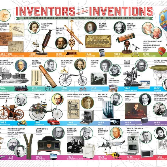 New sealed Eurographics 200pcs Puzzle-- Inventors and their Inventions - Picture 3 of 13